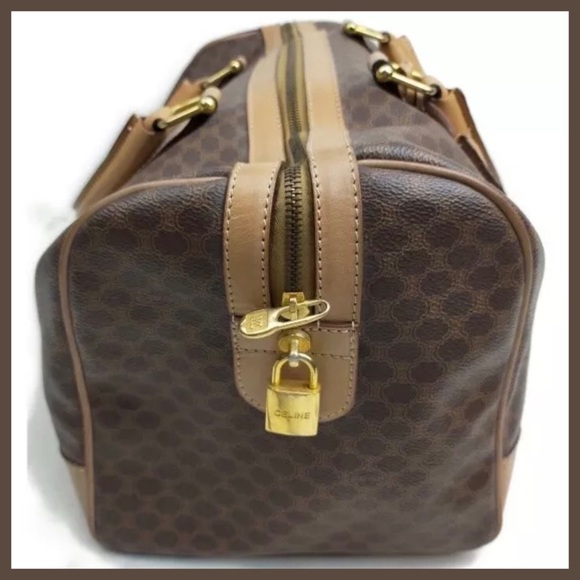 CELINE Macadam Pattern Boston Bag with Padlock Key - Picture 3 of 11